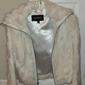 Guess Fur Coat - white
